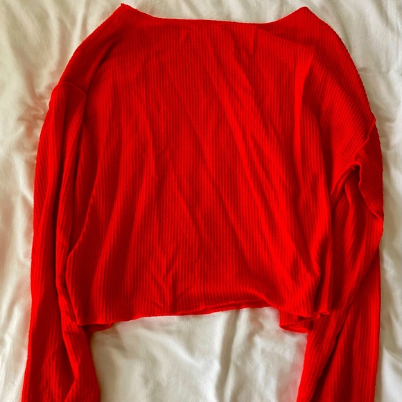 Cropped orange sweater by daily PRACTICE from Anthologie - Picture 2 of 2
